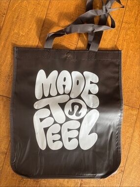 lululemon Black Tote with White Logo, Reusable, Everyday Essential New